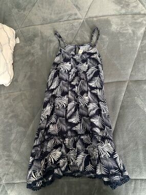 Ocean Drive Navy and White Palm-Print Mini Dress
